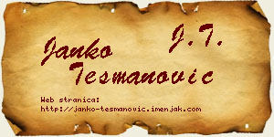 Janko Tešmanović vizit kartica